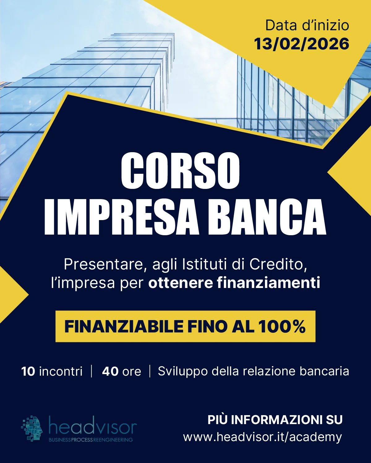 Gli obiettivi del corso Impresa Banca - Headvisor