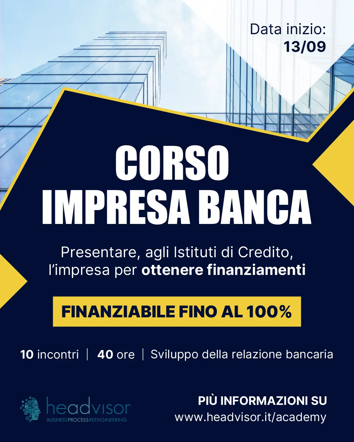 Gli obiettivi del corso Impresa Banca - Headvisor