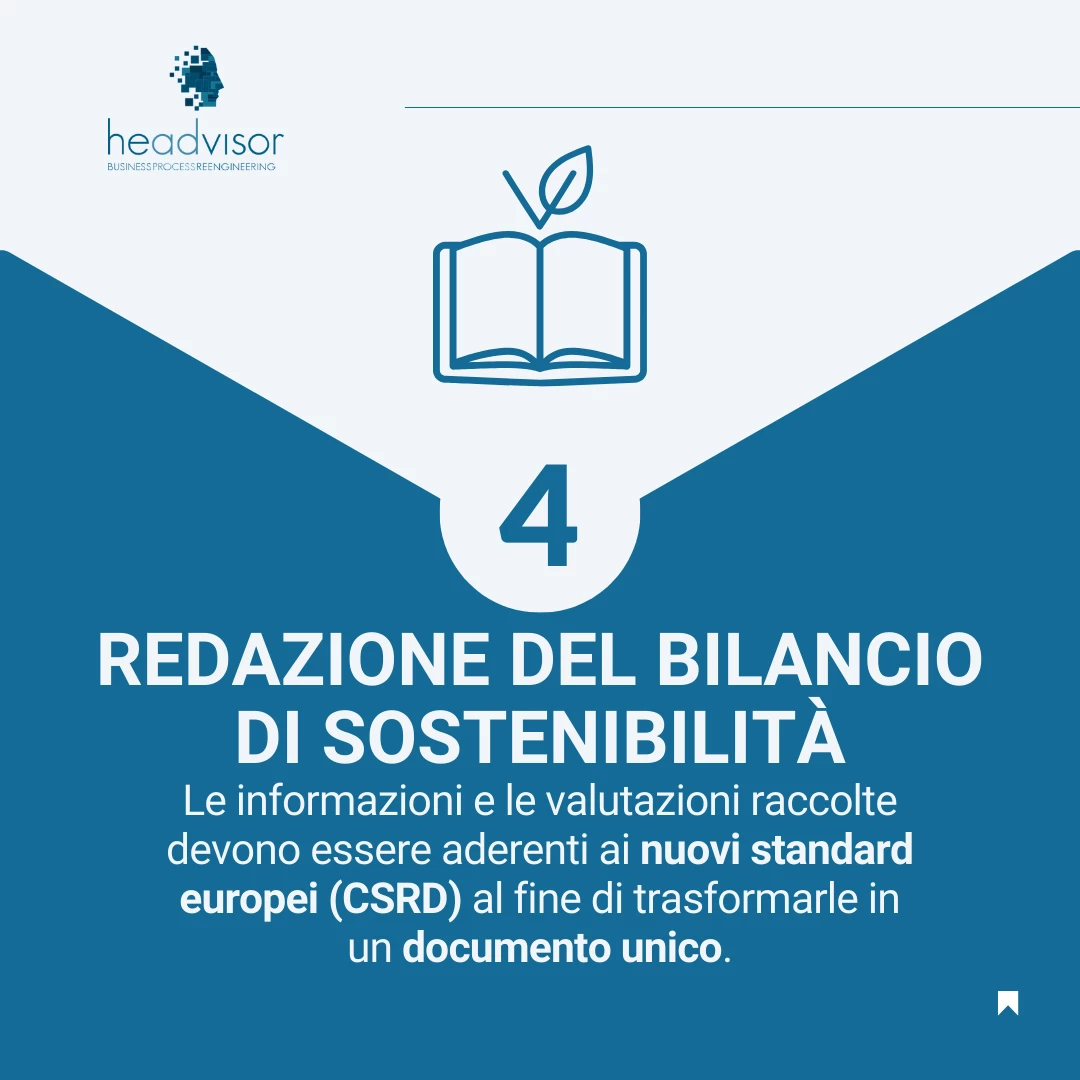 Le fasi del bilancio di sostenibilità: 4 Redazione del Bilancio di Sostenibilità - Headvisor