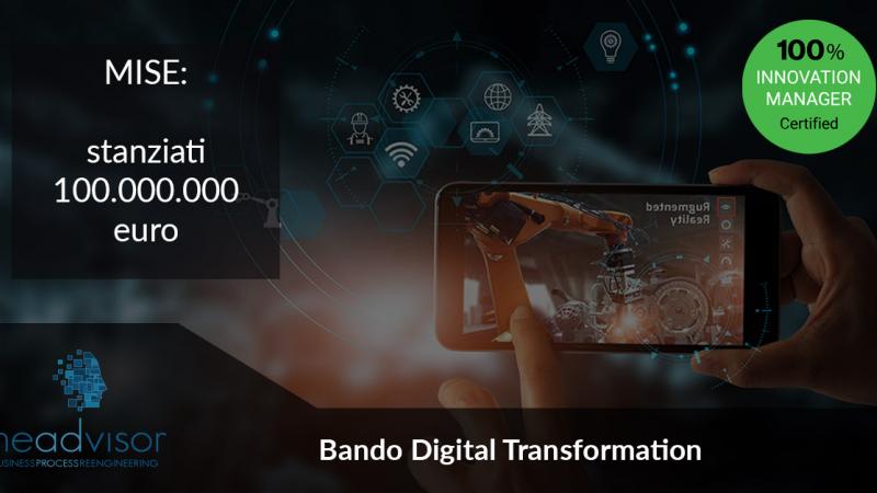 Bando Digital Transformation: stanziati 100.000.000 euro